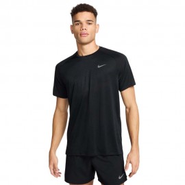 Nike T-Shirt Running Stride Nero Argento Uomo