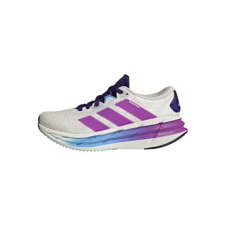 ADIDAS Adistar 4 Core Bianco Purple Burst Semi Blue Bu - Scarpe Running Donna