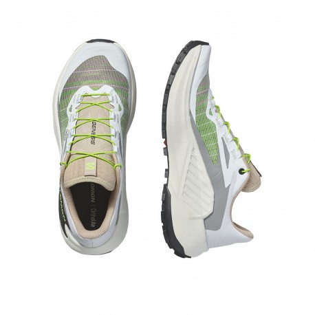 Salomon Genesis Bianco Oxford Tan Verde Gecko - Scarpe Trail Running Donna