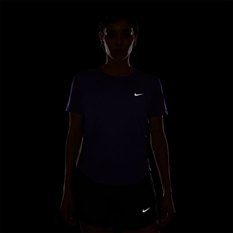 Nike T-Shirt Running Tempo Court Purple Argento Donna