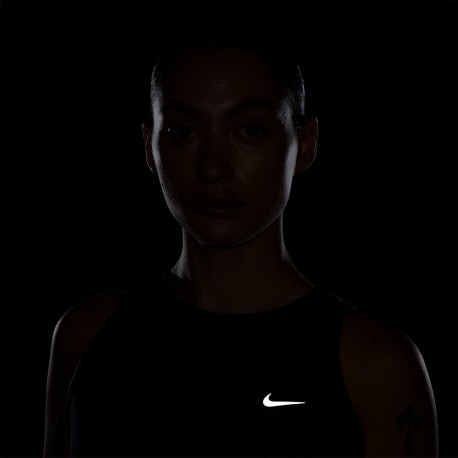 Nike Canotta Running Tempo Nero Refl.Silv Donna