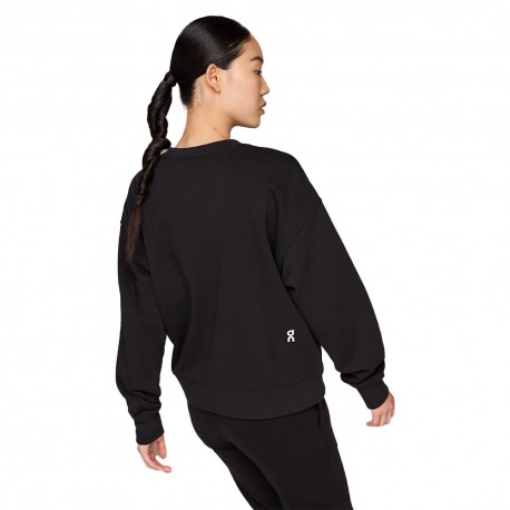 On Felpa Girocollo Club Crew Nero Donna