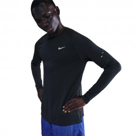 Nike Stride Maglia Running Crewneck Nero Uomo