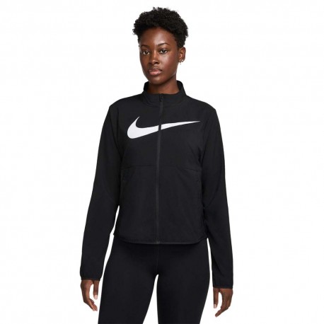 Nike Tempo Swoosh Run Giacca Running Nero Reflective Argento Donna