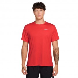 Nike T-Shirt Running Df Miler Lt Rosso Argento Uomo