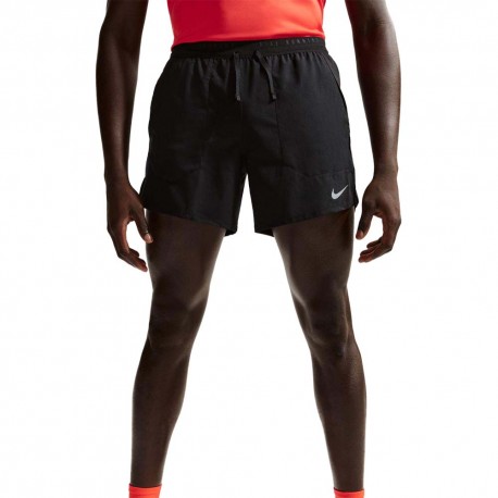 Nike Pantaloncini Running Stride 5" Nero Silv Uomo